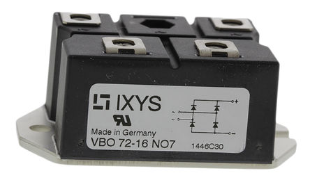 IXYS VBO72-16NO7, Bridge Rectifier Module, 72A 1600V, 4-Pin PWS D