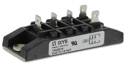 IXYS VUO70-16NO7, 3-phase Bridge Rectifier Module, 70A 1600V, 5-Pin FO T A
