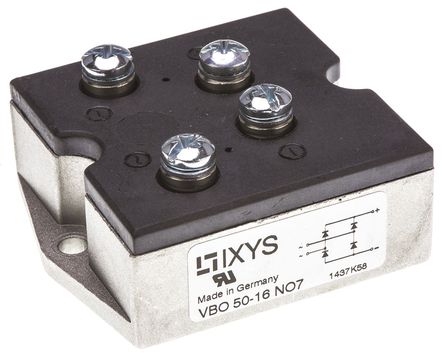 IXYS VBO50-16NO7, Bridge Rectifier Module, 50A 1600V, 4-Pin PWS A