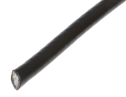 Alpha Wire Black Coaxial Cable, Polyvinyl Chloride PVC Sheath RG6/U