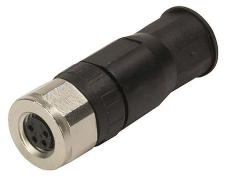 Harting M8 Series, 3 Pole Right Angle Cable Mount M8 Connector Socket, Male Contacts, Screw On Mating, IP67