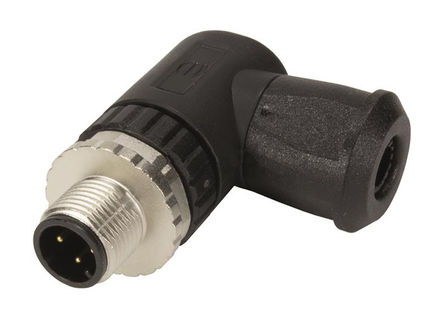 Harting M12 Series, 8 Pole Right Angle Cable Mount M12 Connector Socket, Male Contacts, Screw On Mating, IP67