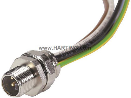 Harting, 4 Pole Panel Mount Connector Socket, Male Contacts, IP65, IP67