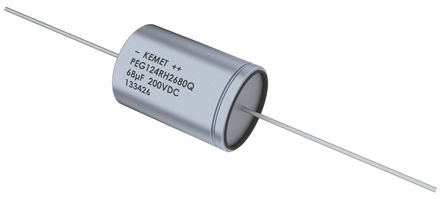 KEMET Aluminium Electrolytic Capacitor 100&#956;F 25 V dc 10mm Axial Leads Axial, Can series PEG124