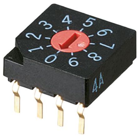 10 Way PCB DIP Switch, Rotary Flush Actuator
