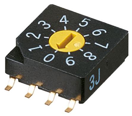 10 Way PCB DIP Switch, Rotary Flush Actuator