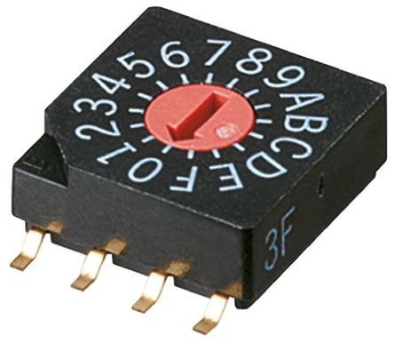 16 Way PCB DIP Switch, Rotary Flush Actuator