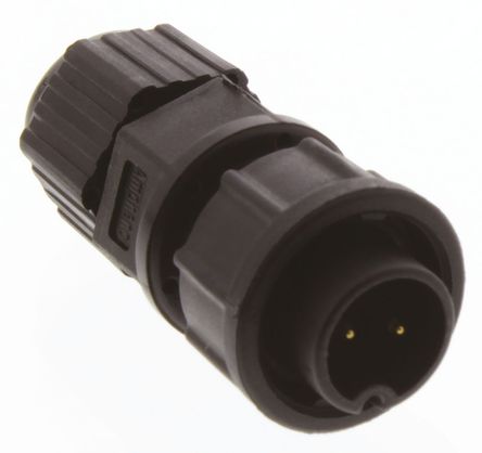Amphenol BD Series, 2 Pole Panel Mount Connector Receptacle, Male Contacts, Bayonet Mating, IP67