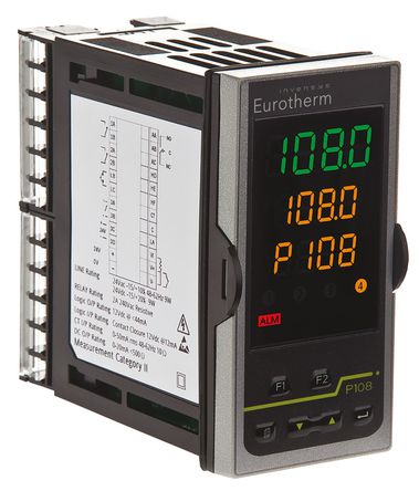 Eurotherm P108 PID Temperature Controller, 48 x 96mm, 2 Output Logic, Relay, 24 V ac/dc Supply Voltage