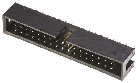 Amphenol T821 Series, 2.54mm Pitch 34 Way 2 Row Shrouded Straight PCB Header, Through Hole, Solder Termination