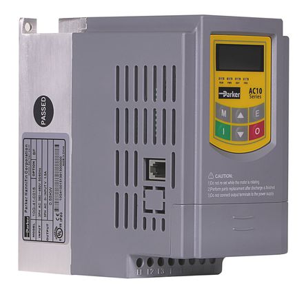 Parker AC10 Inverter Drive 0.55 kW with EMC Filter, 3-Phase In, 400 V, 3.6 A, 0.5 &#8594; 650Hz Out, RS485 ModBus