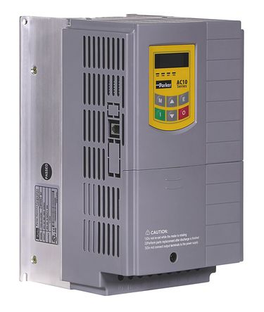 Parker AC10 Inverter Drive 7.5 kW with EMC Filter, 3-Phase In, 400 V, 22.1 A, 0.5 &#8594; 650Hz Out, RS485 ModBus