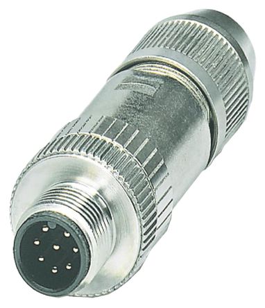 Harting M12 Series 2103, 8 Pole Cable Mount Connector Socket, Male Contacts, Threaded Mating, IP65, IP67