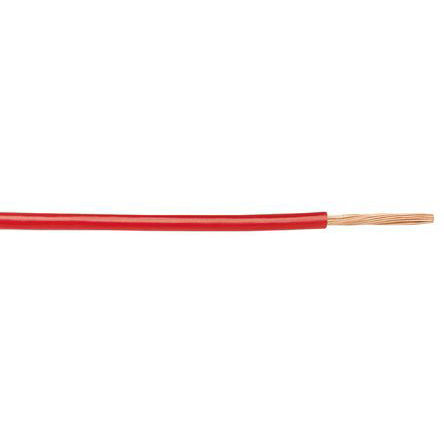 Alpha Wire Red, 30m PVC Hook Up Wire, 600 V 24 AWG