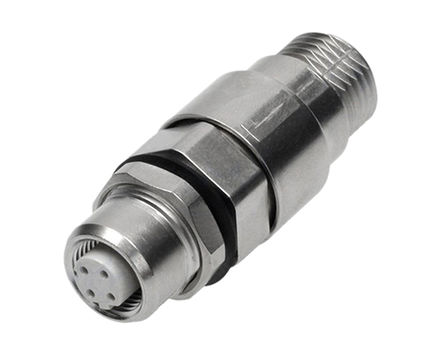 Harting M12 Series, 4 Pole Panel Mount Circular Connector Plug, Female Contacts, D Coded Mating, IP65, IP67