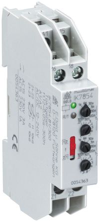 Multi Function Time Delay Relay, 0.03 &#8594; 300 min, 0.06 &#8594; 30 s, 3 &#8594; 300 h, SPDT, 1 Contacts